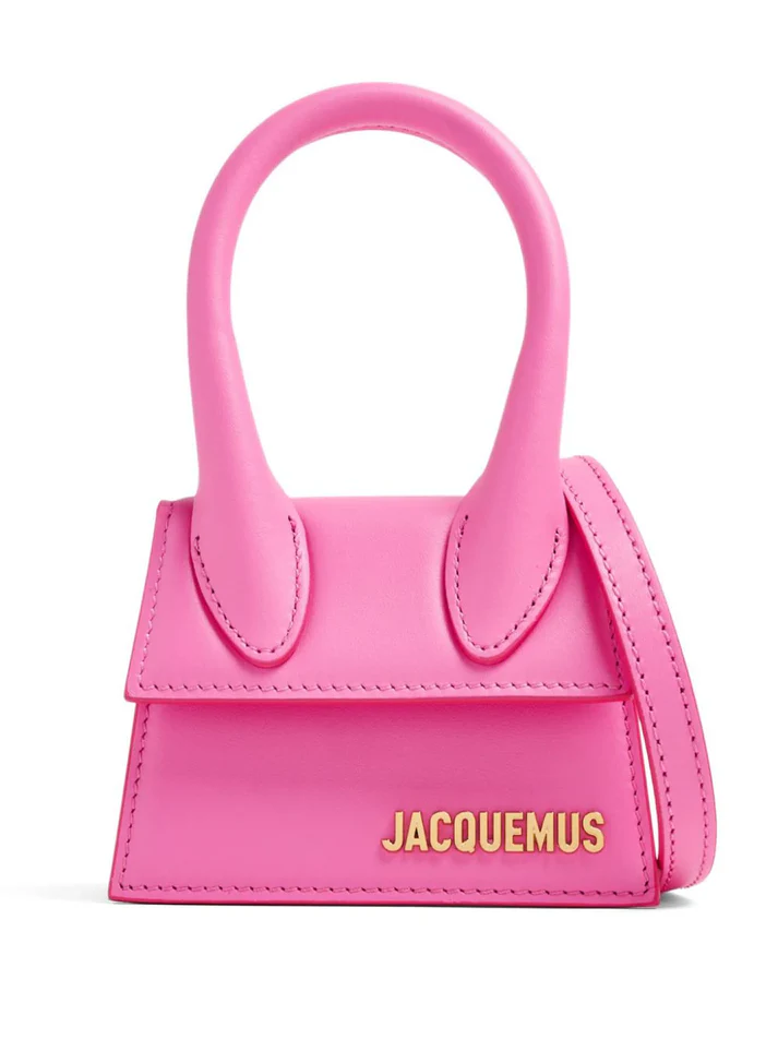 Bolsa Jacquemus De Hombro Con Placa Del Logo Rosa